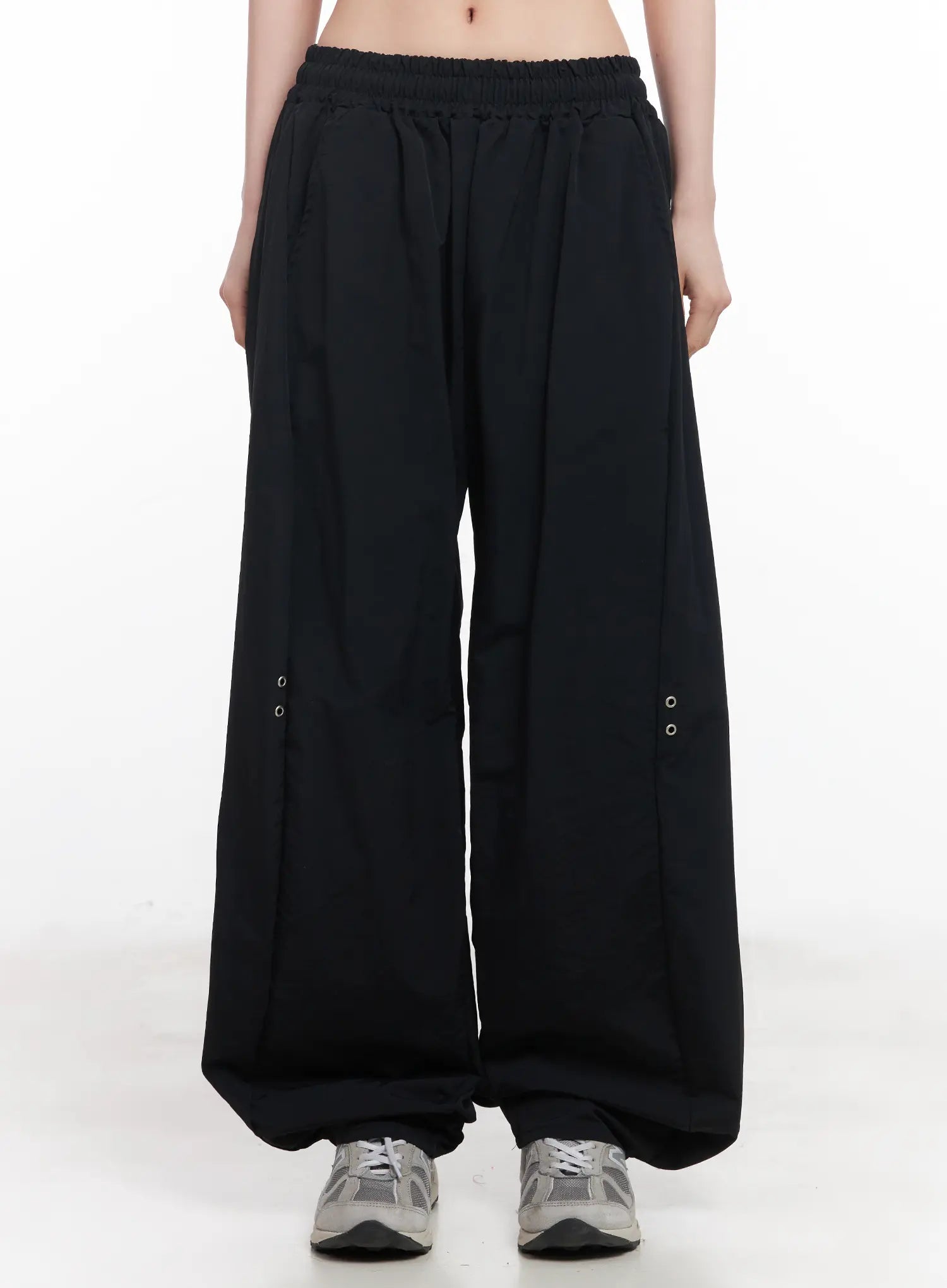 Wide-Leg Eyelet Nylon Pants CU511