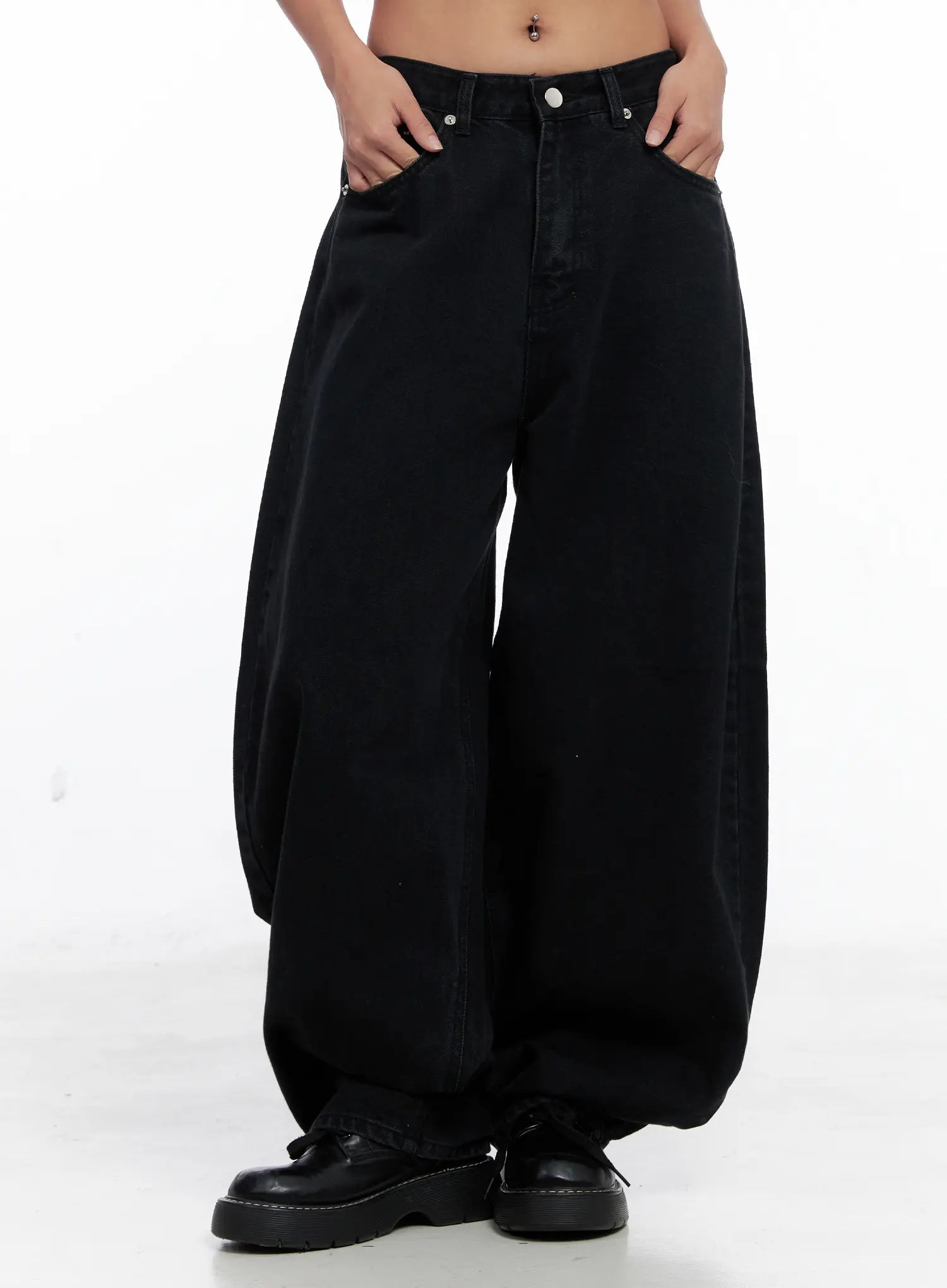 Melany Lettering Wide Leg Lettering Jeans CS524