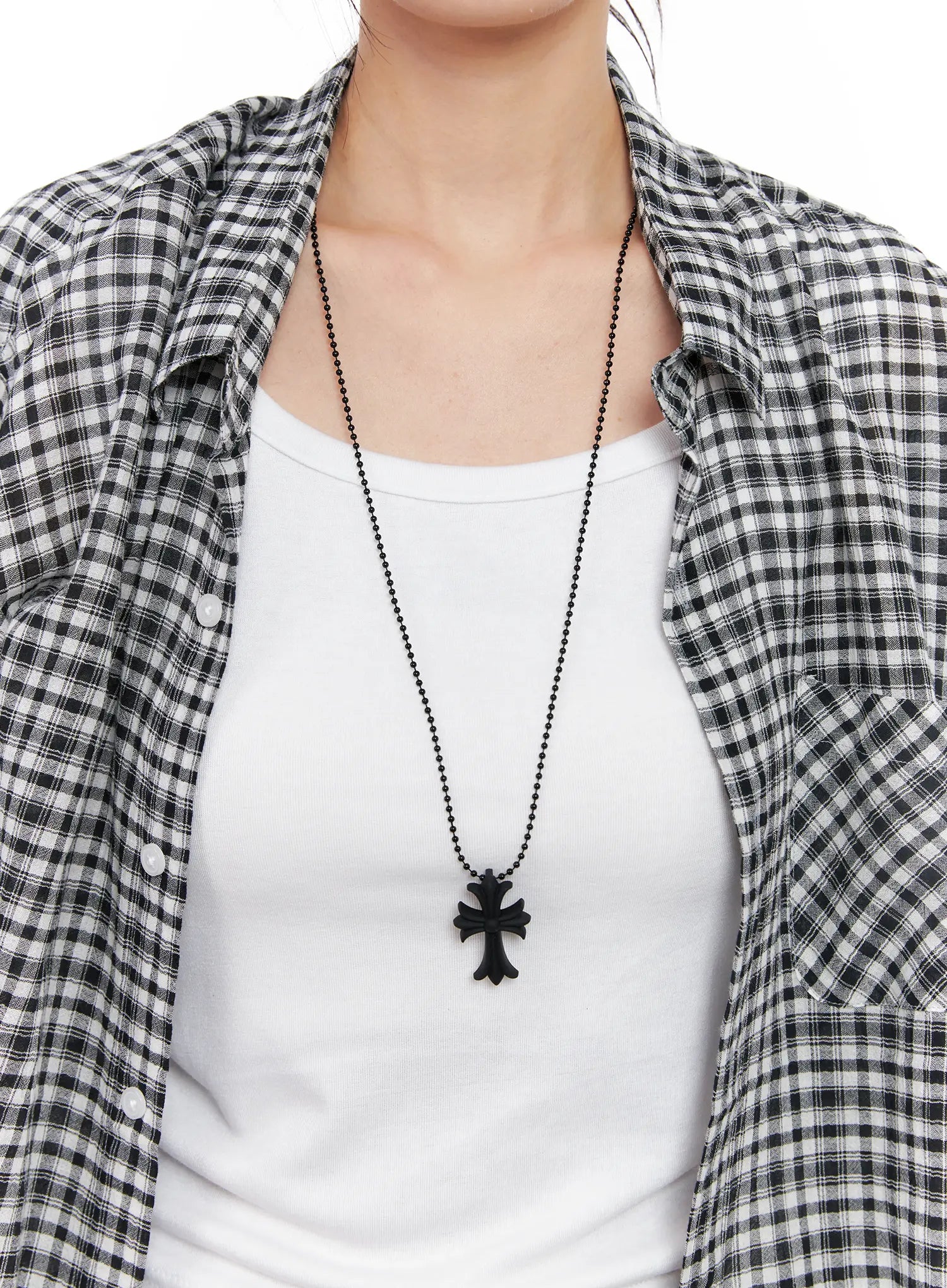 Black Cross Pendant Necklace CL528