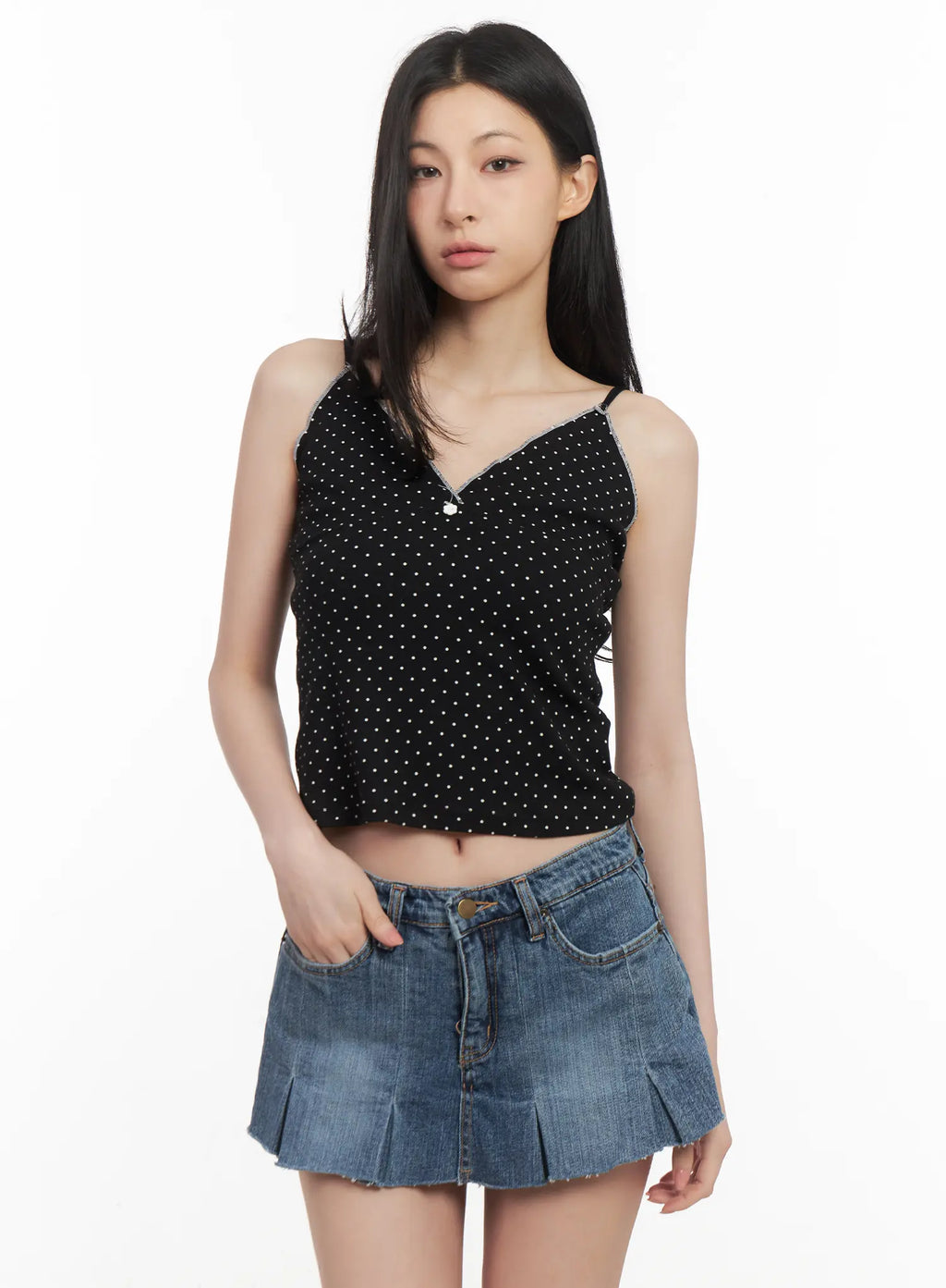 V-Neck Polka Dot Tank Top CL501