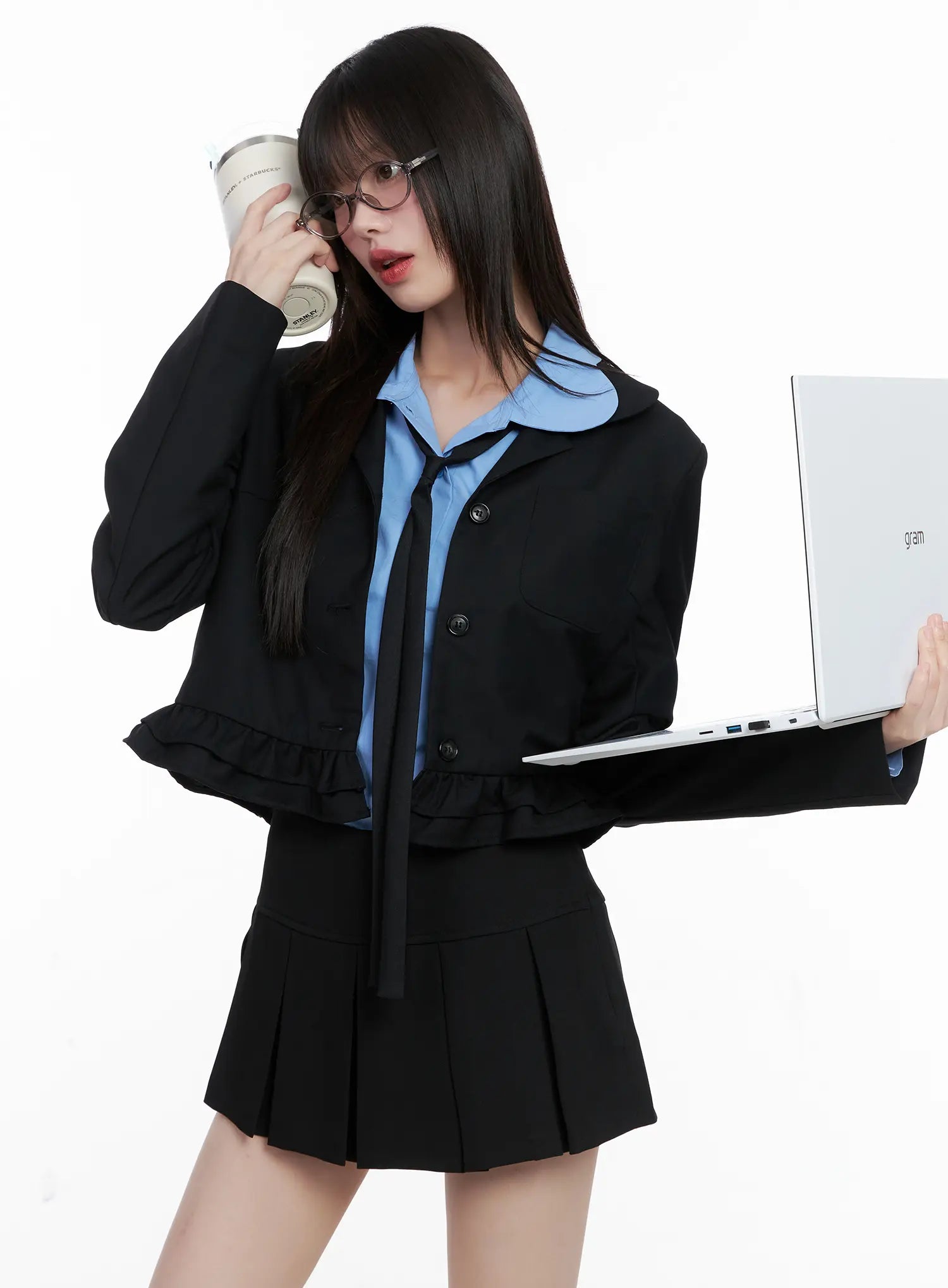 Frilly Cropped Blazer CG518