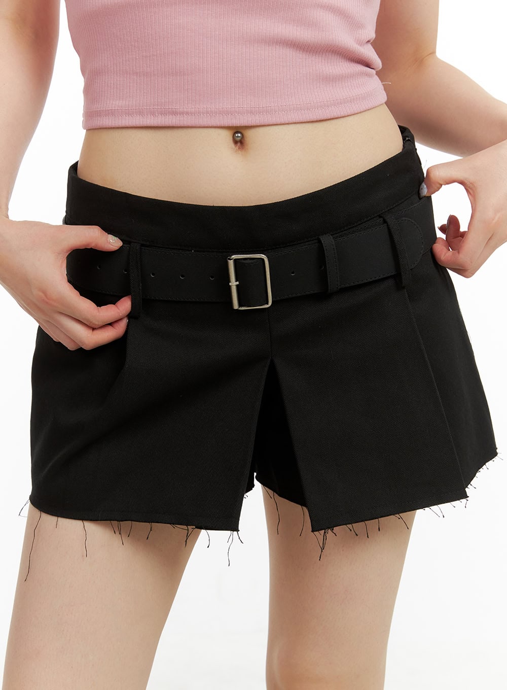 Solid Suede Buckle Belt CU425