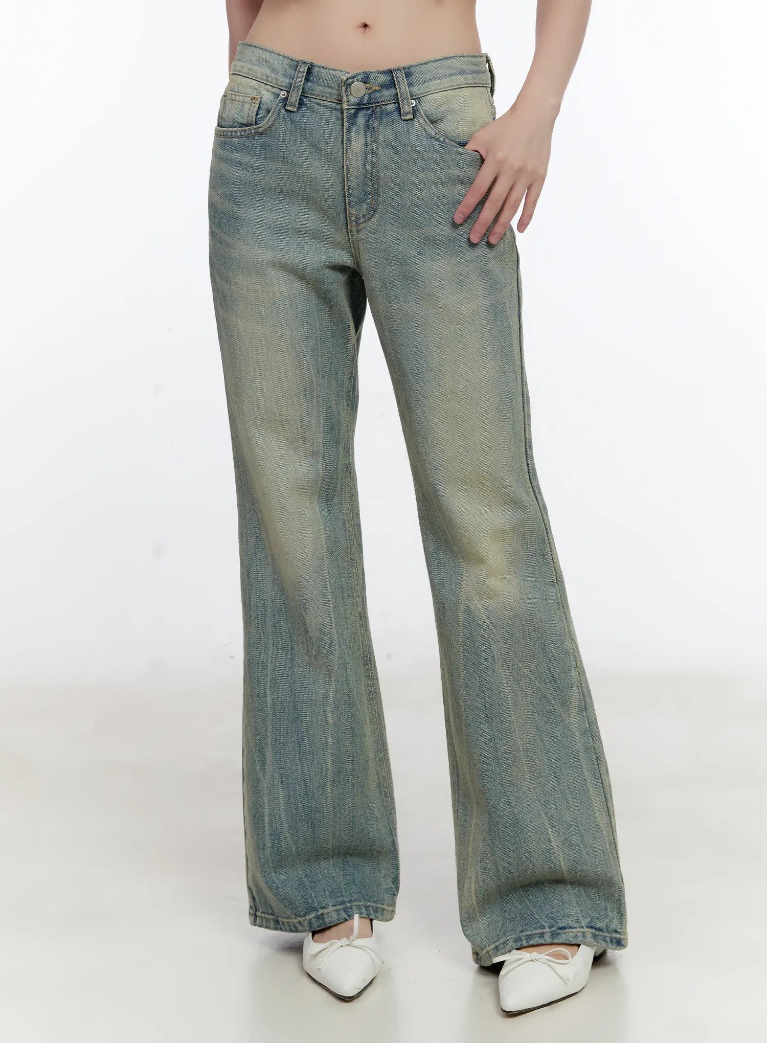 Roa Vintage Blue Flared Denim Jeans CL504