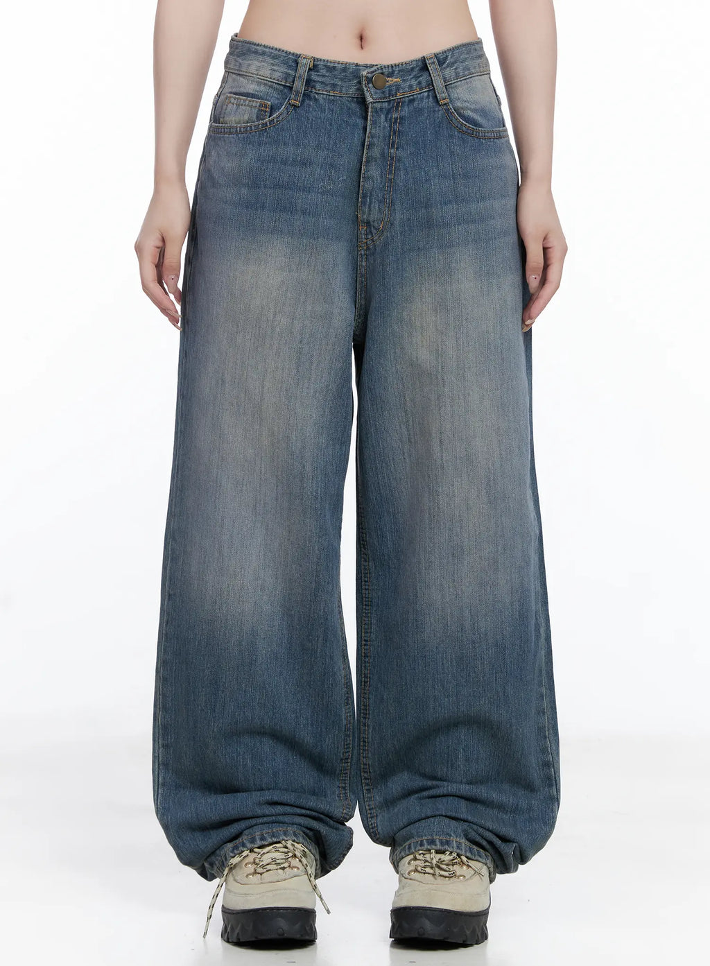 Lala Wide Leg Vintage Washed Jeans CG529