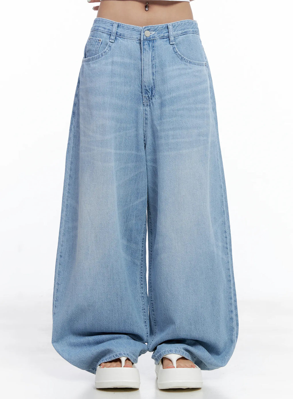 Hyoyeon Washed Balloon Wide-Leg Summer Denim Jeans CL510