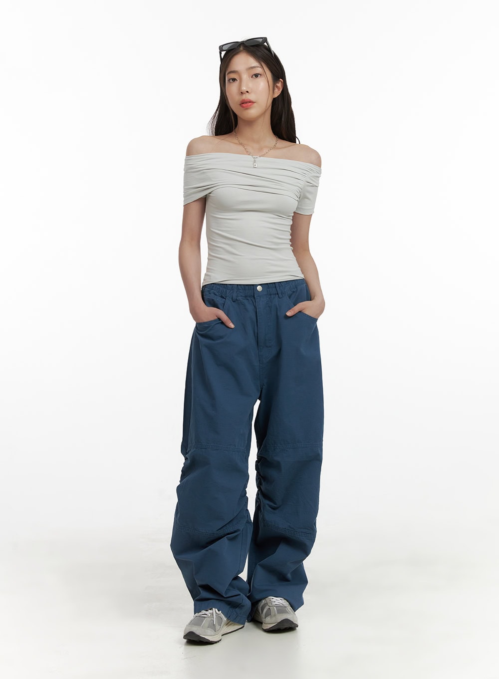 Shirred Baggy Pants CY416