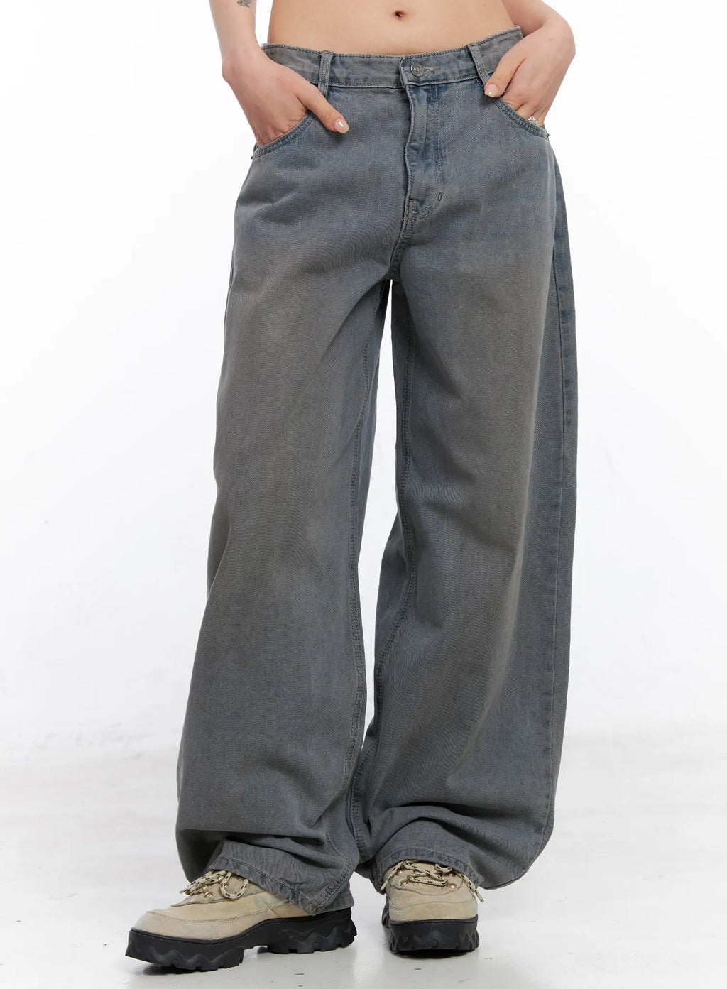 Elaina Vintage-Washed Baggy Jeans CC1809