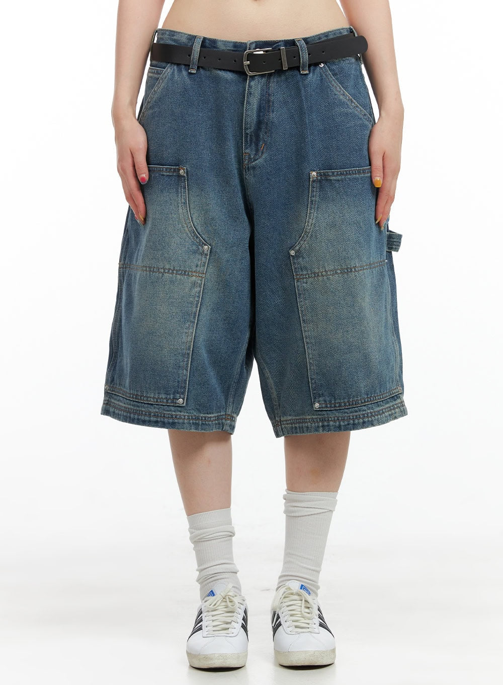 Stud Washed Baggy Jorts (UNISEX) CG408
