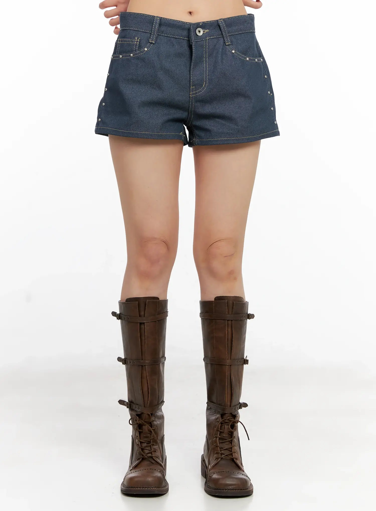 Studded Denim Shorts CL525