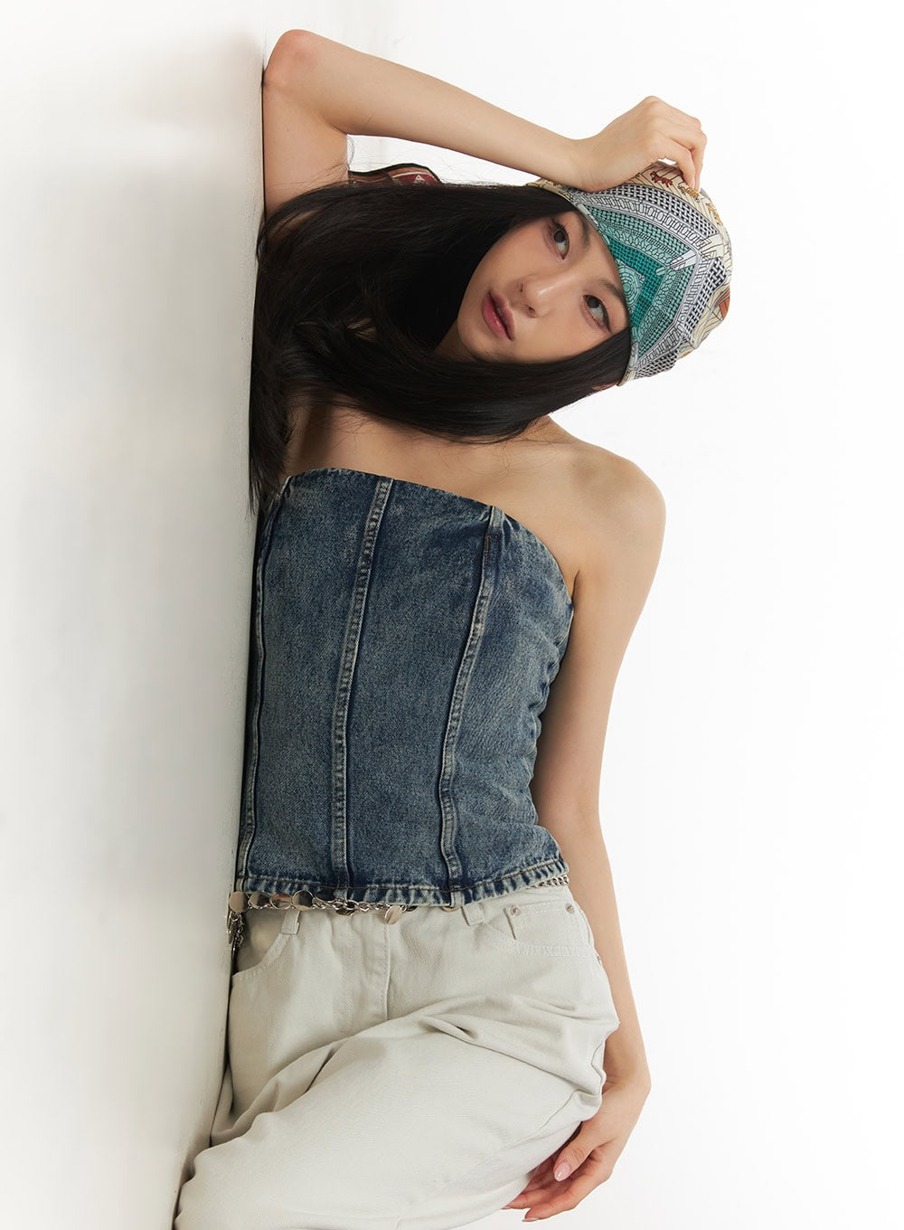 Urban Denim Stitched Tube Top CA503