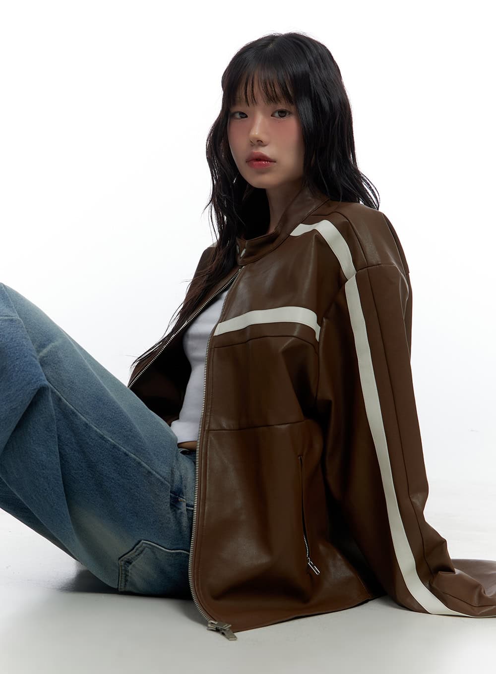 Trendy PU Leather Oversized Jacket CS420