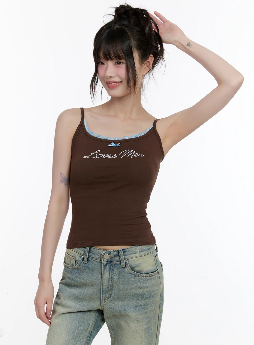 Love Lace-Trim Cami Top CL504