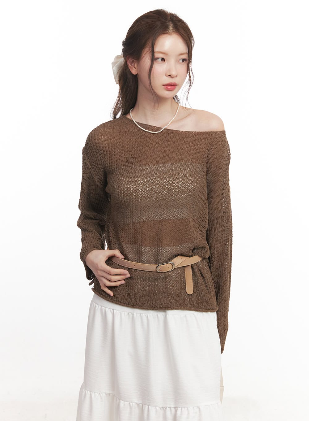 Sheer Relaxed-Fit Sweater CA502