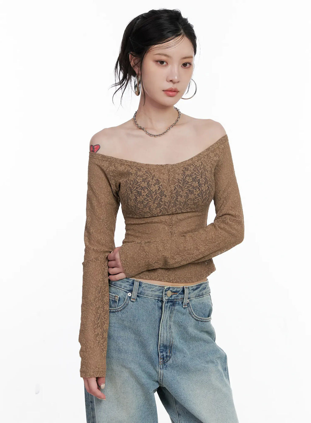 Lace Off Shoulder Top CS512