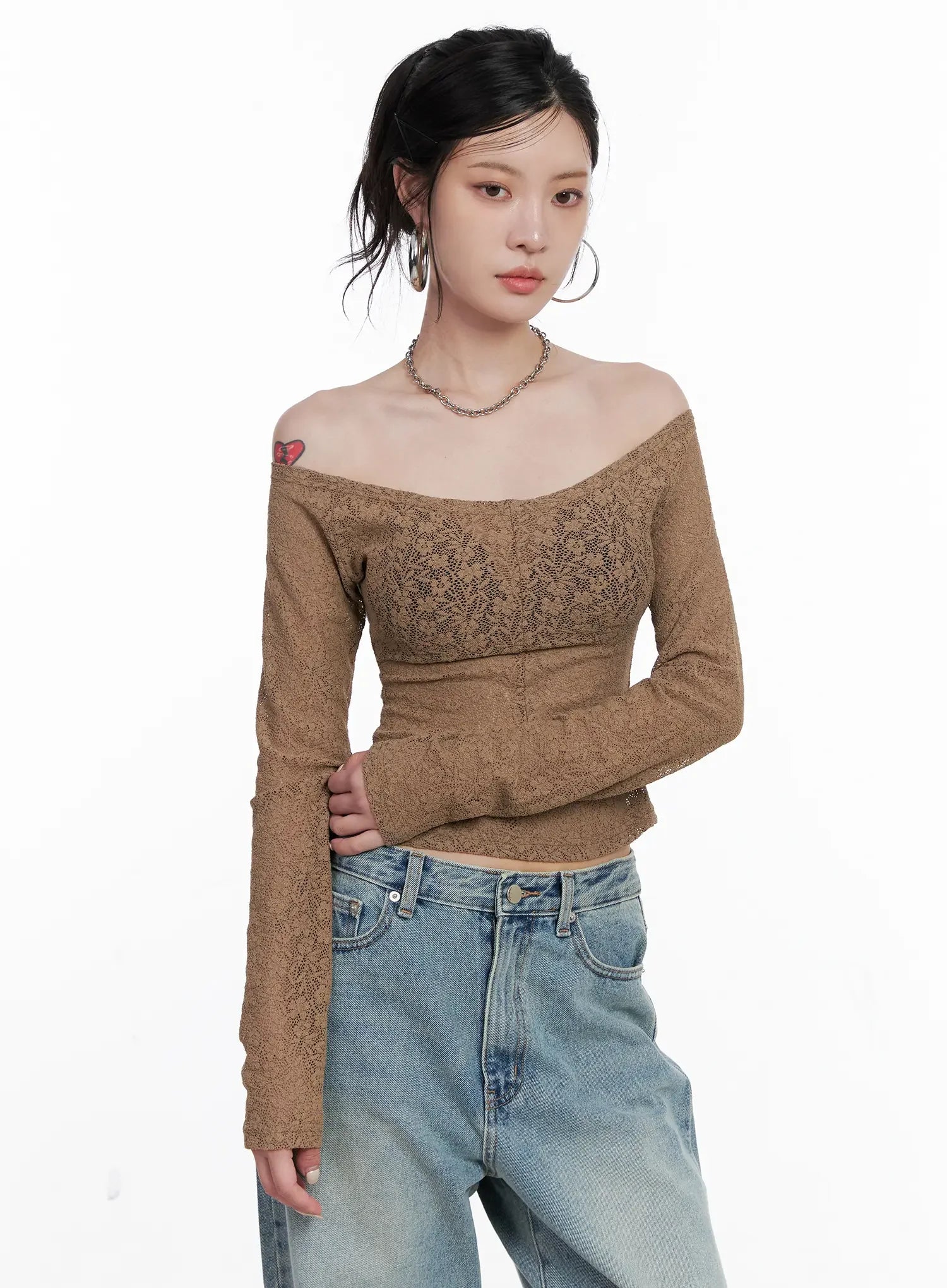 Lace Off Shoulder Top CS512