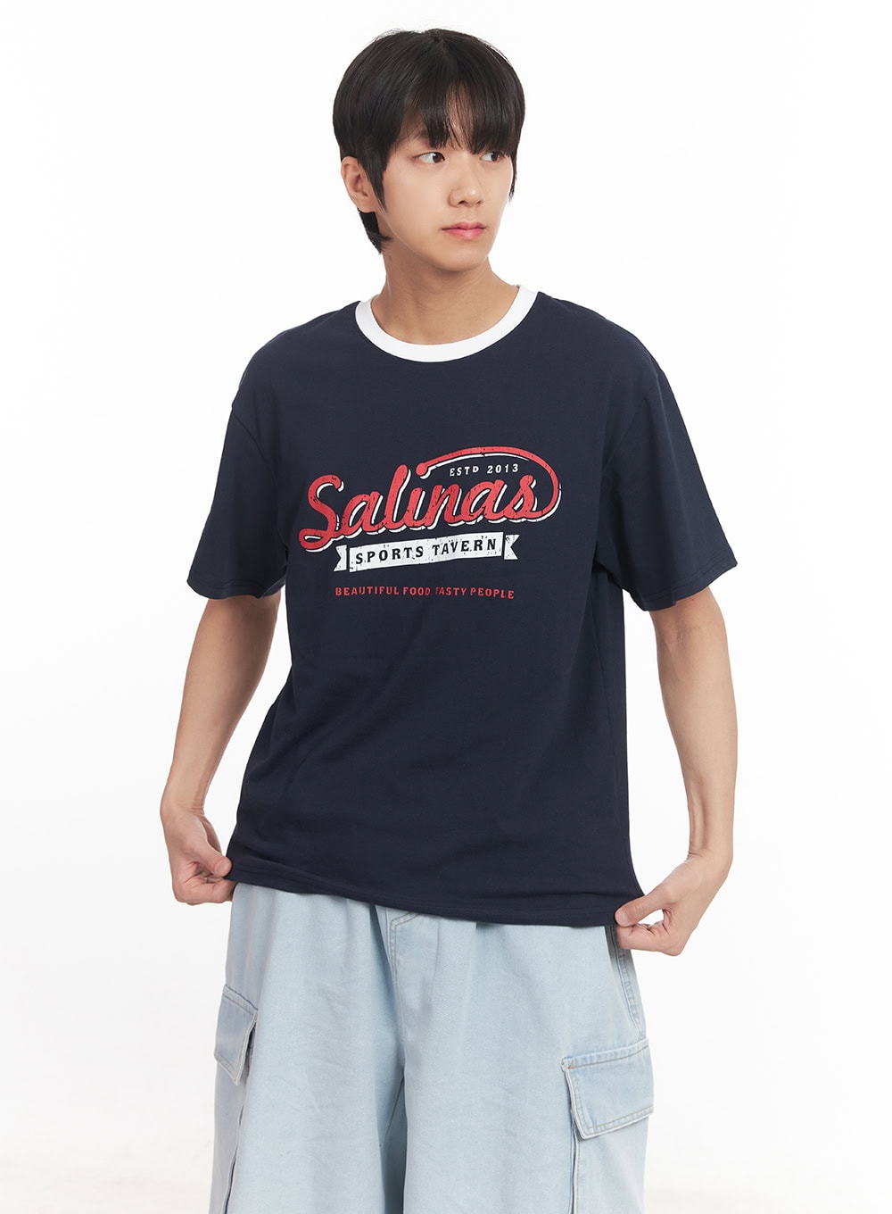 Men's Graphic Two-Tone T-Shirt IA511