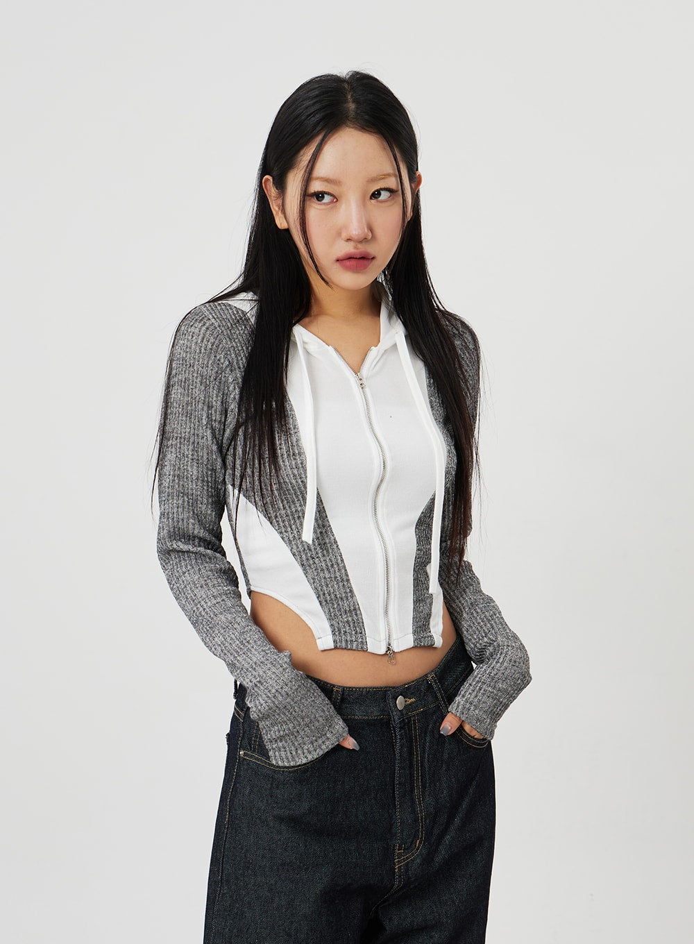 Two Color Zip-Up Hoodie CM302