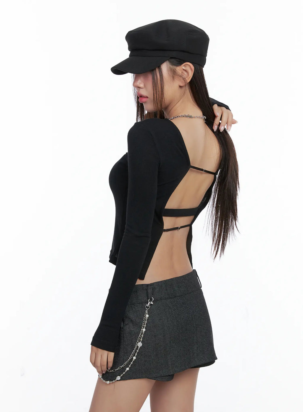 Chic Strappy Open Back Tee CS503