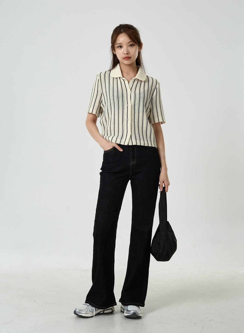 Semi Boot-Cut Raw Denim Pants CU11