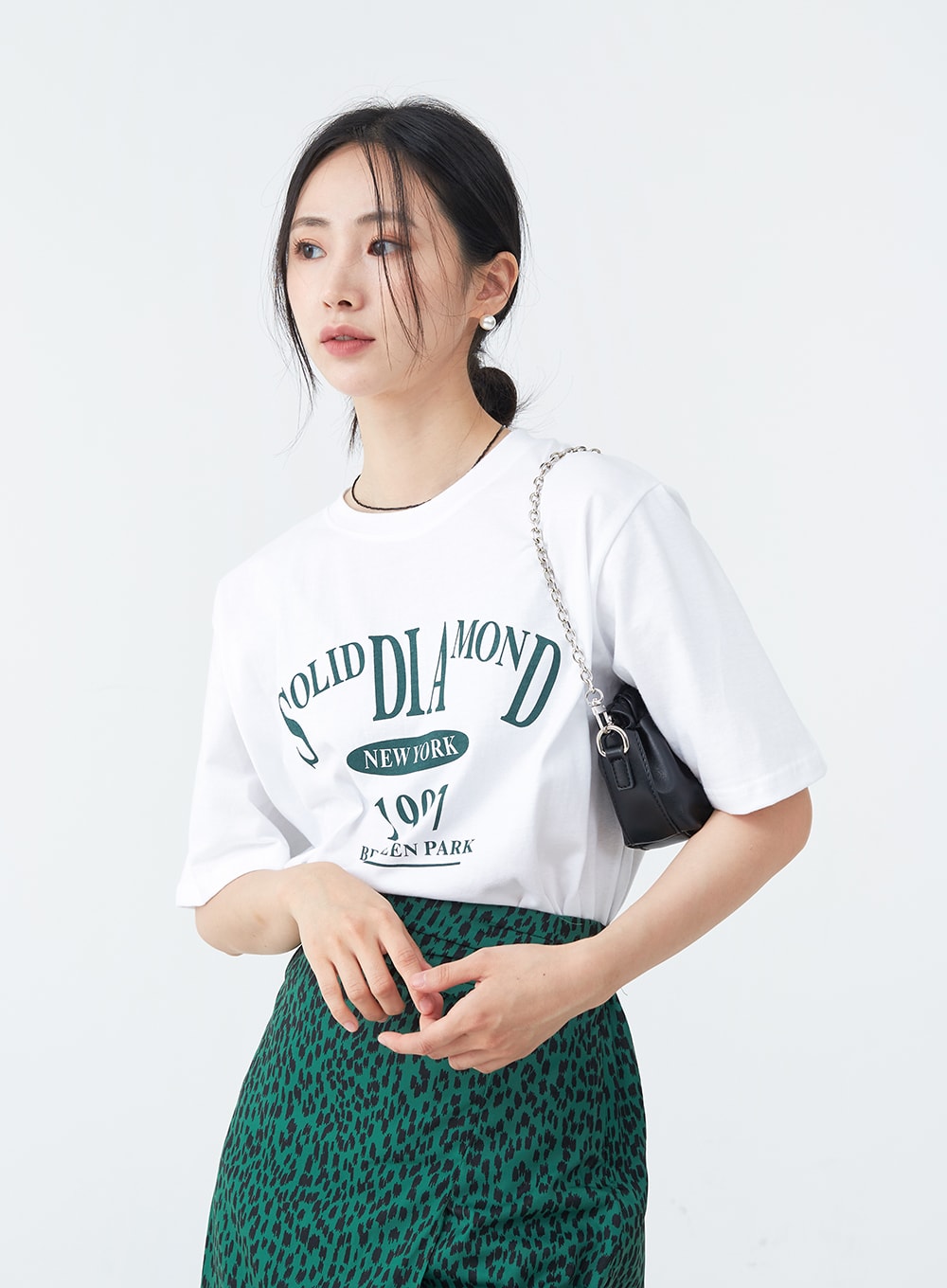 Solid Lettering Oversized Cotton Tee OU28