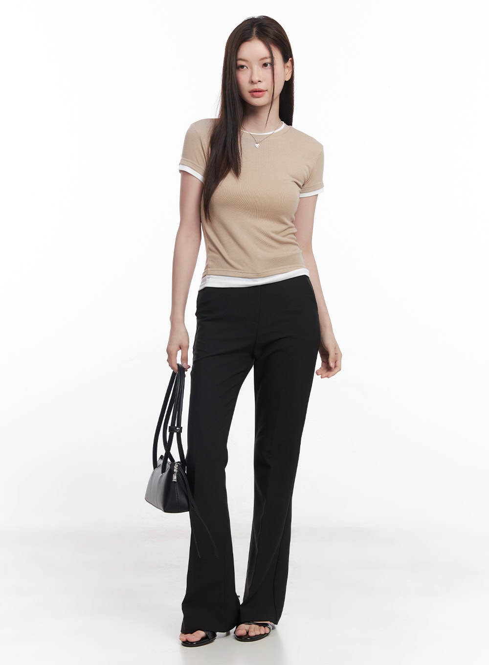 Slim-Fit Flared Trousers CY519