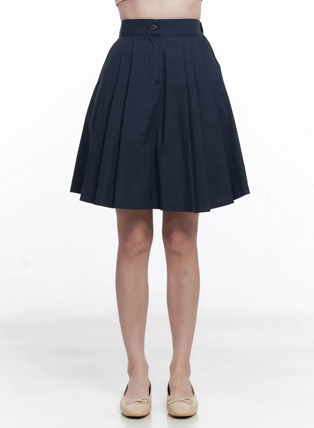 Pintuck A-Line Pleated Knee Length Skirt CG520