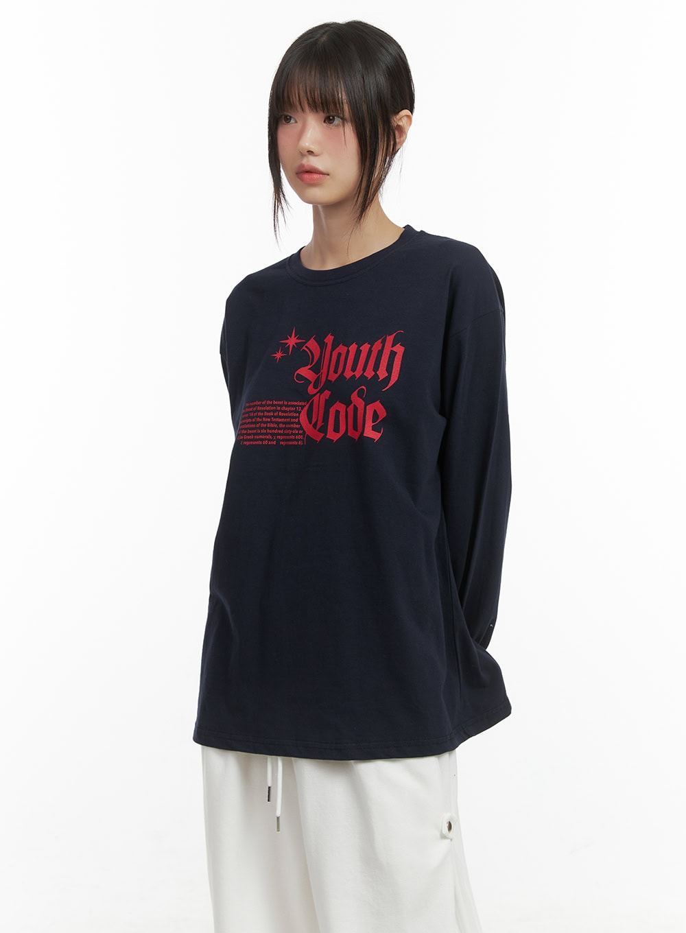 Oversized Lettering Long Sleeve Top CO410