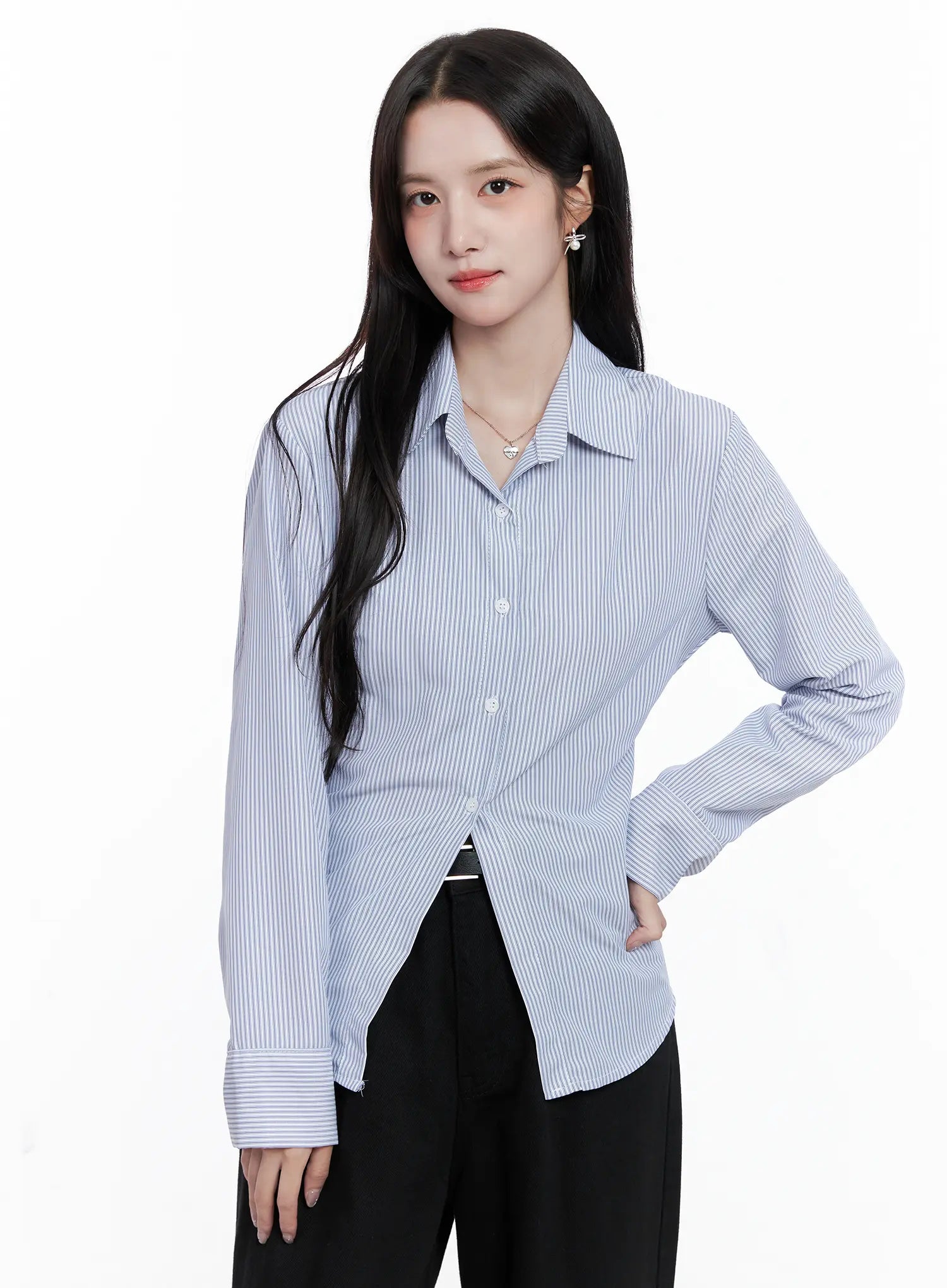 Classic Striped Button-Up Shirt CS519