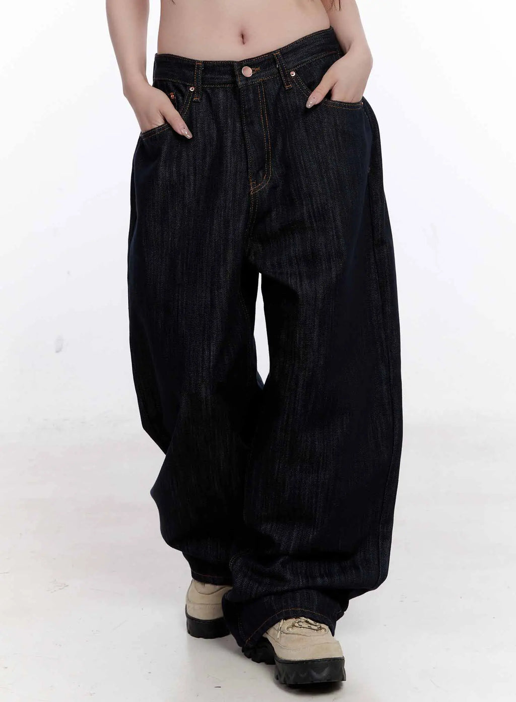 Haewon Dark Washed Baggy Jeans CS530