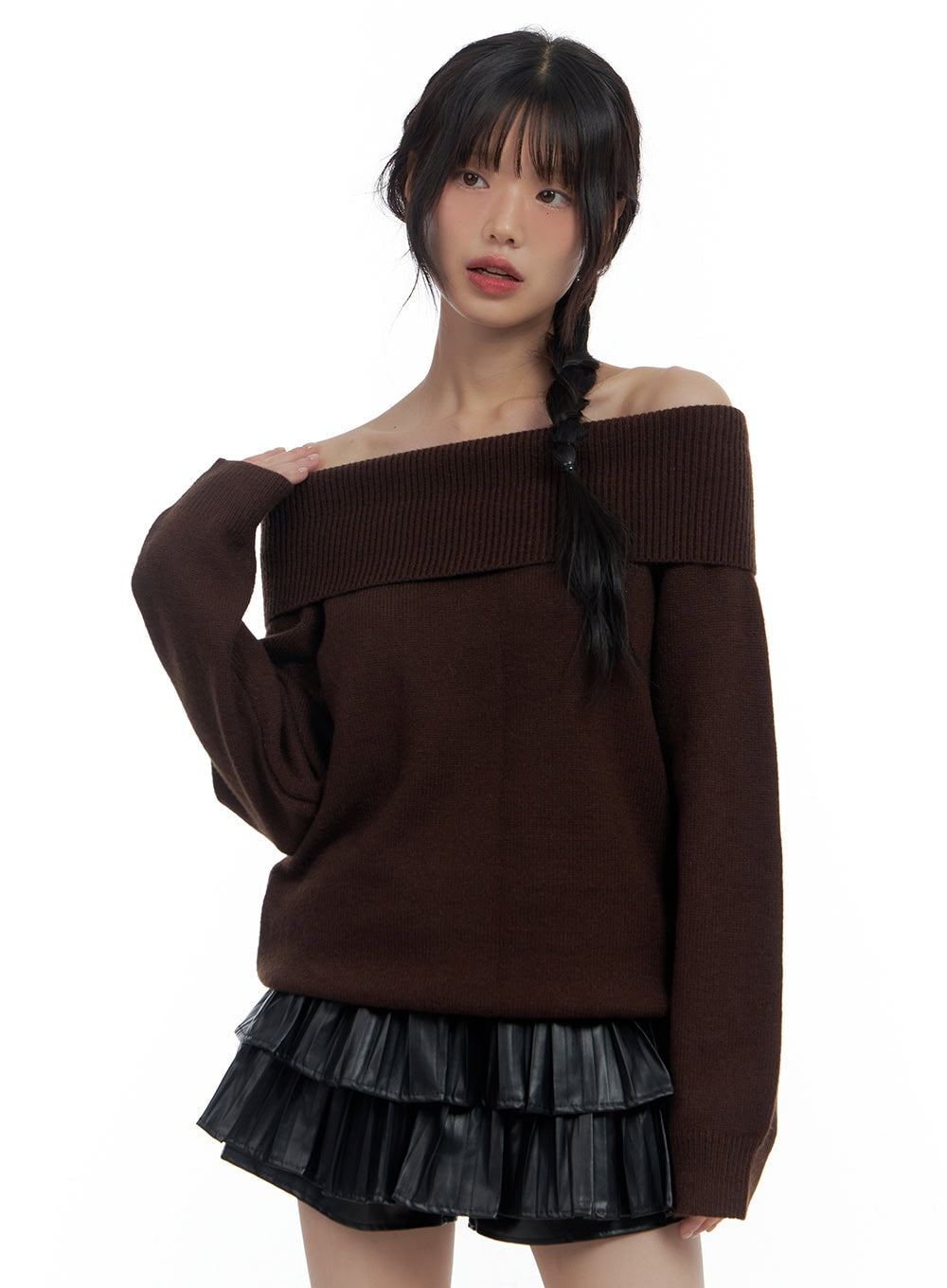 Oversize Off-Shoulder Knit CS419