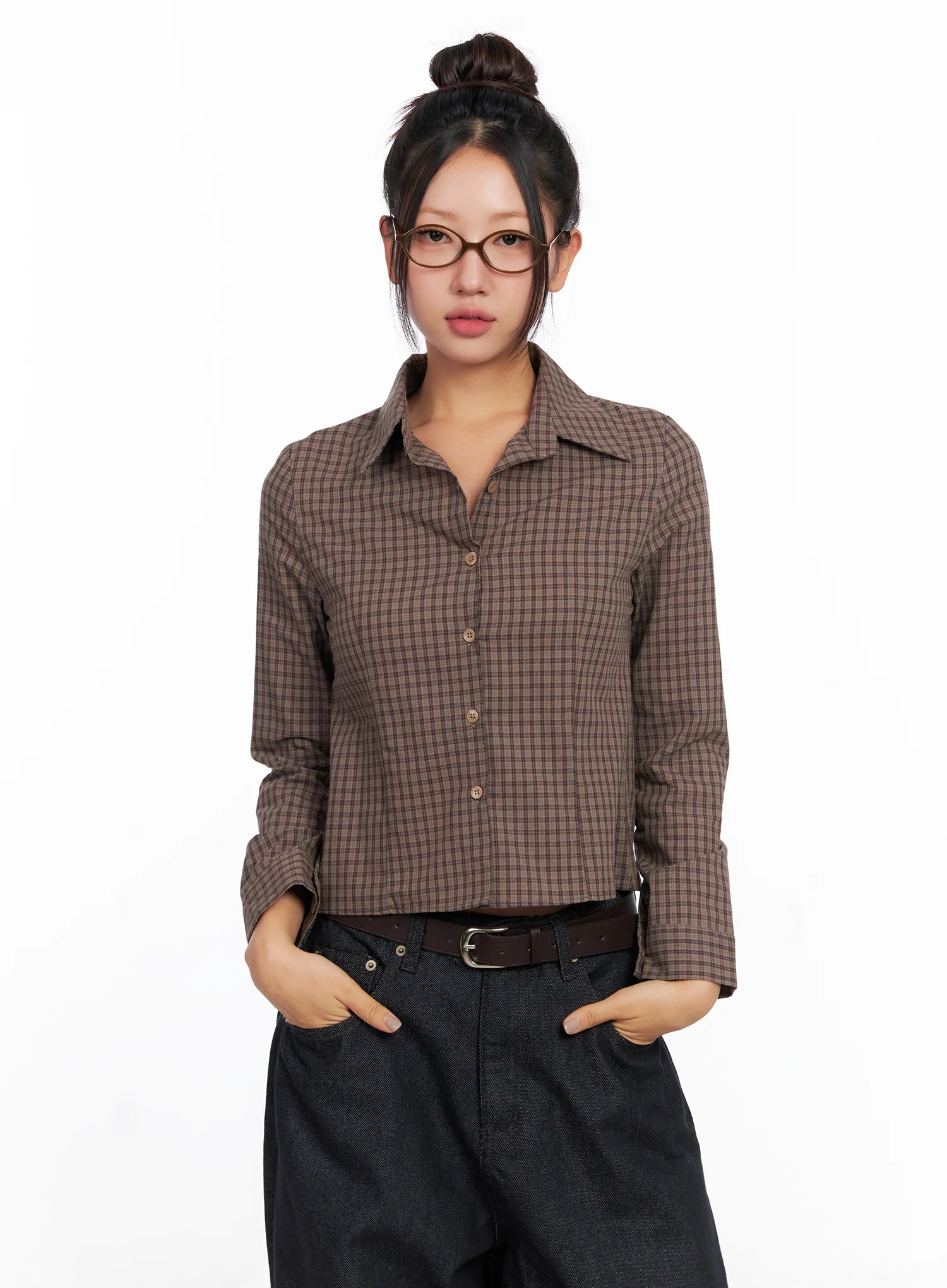 Slim Fit Plaid Long Sleeve Shirt CO515