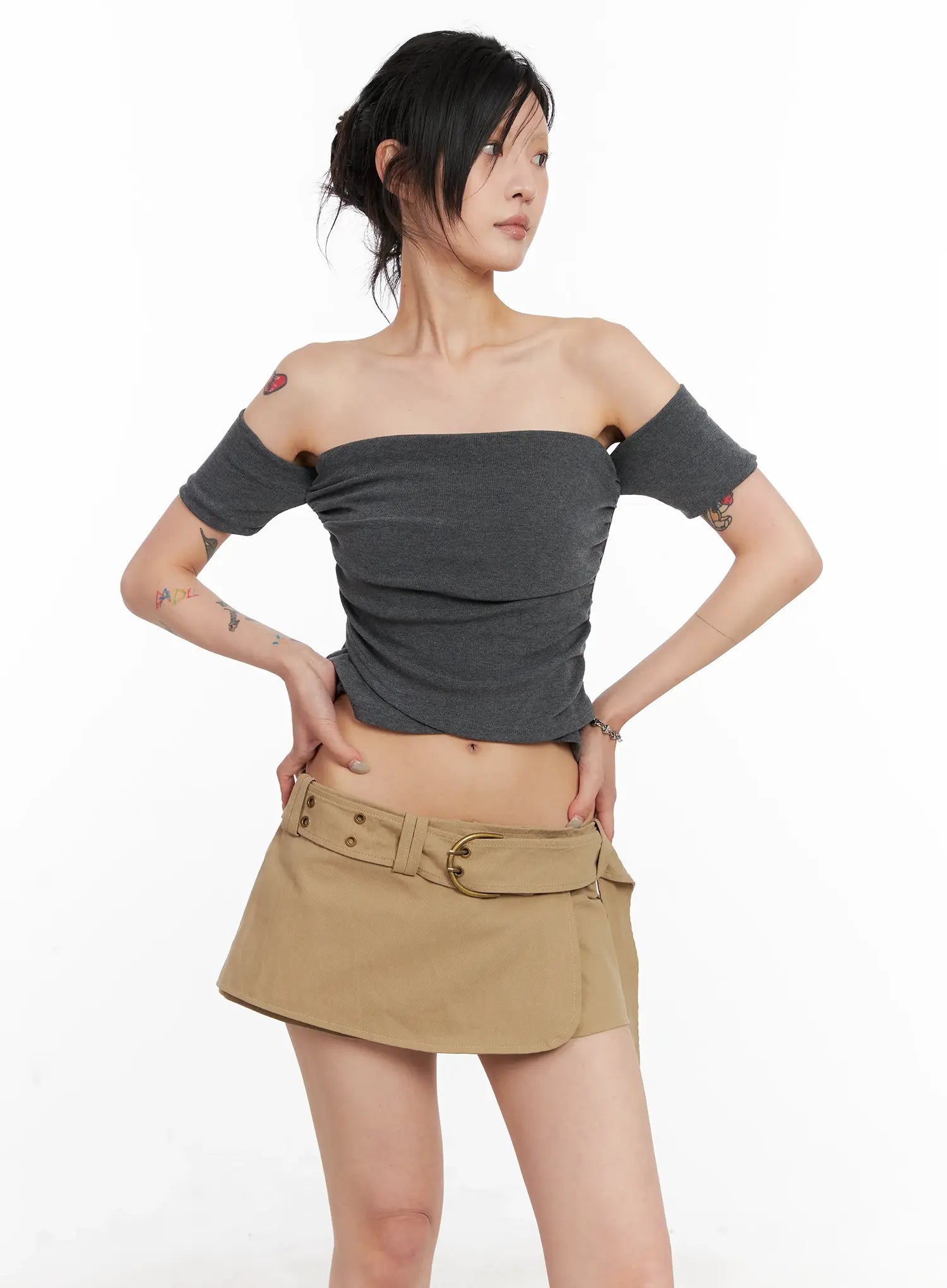 Off-Shoulder Shirred Top CL528