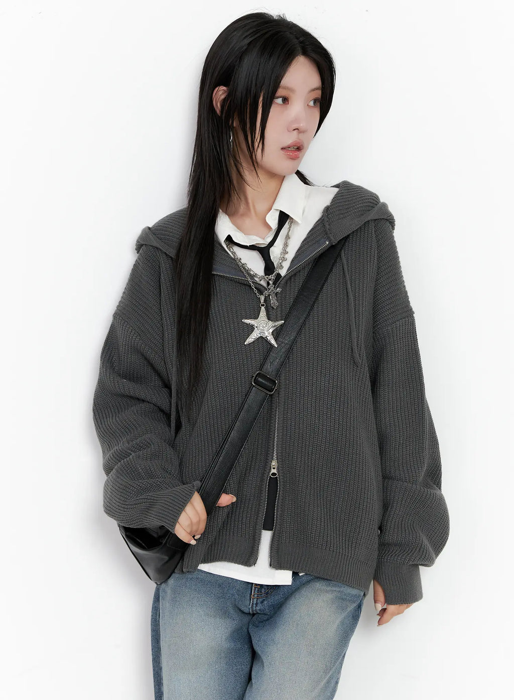 Knit Zip-Up Hoodie CS510