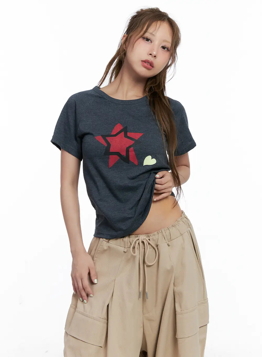 Star Graphic Short-Sleeve Top CL514