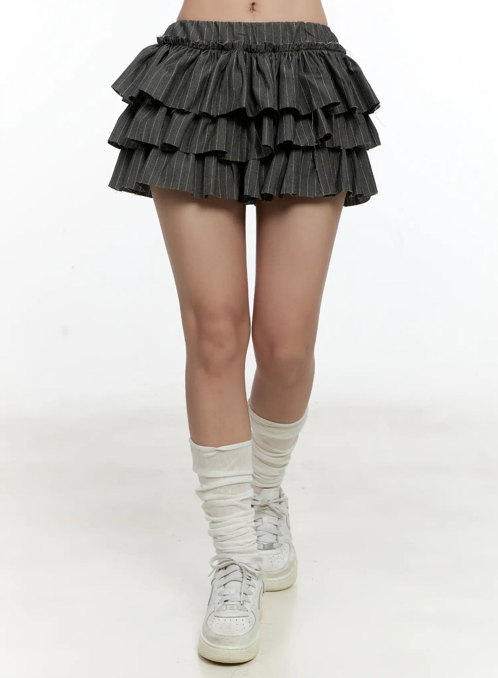Striped Ruffle Mini Skirt CL531