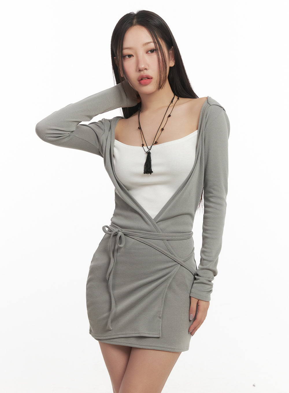 Wrap Hooded Mini Dress CF520