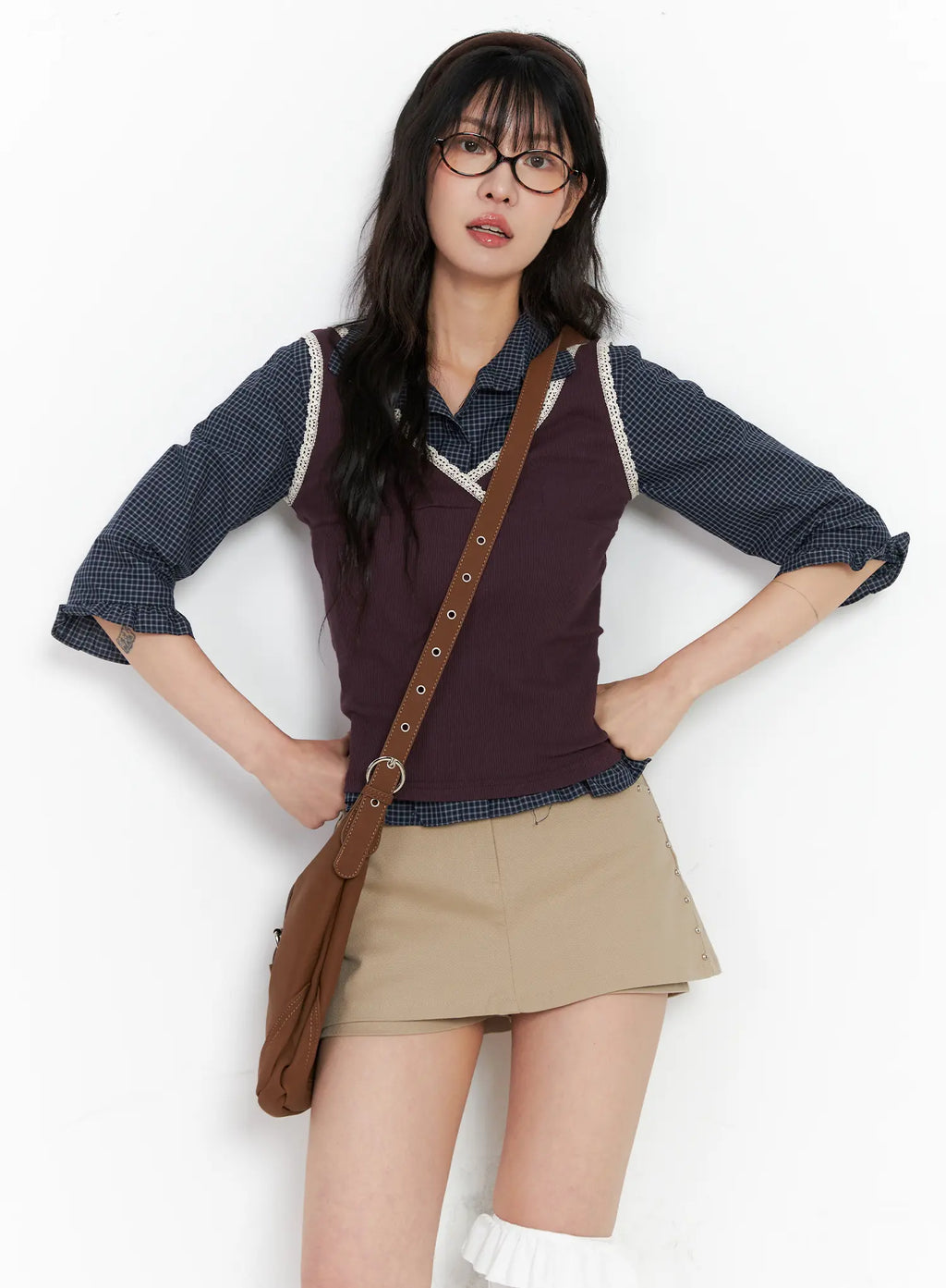 Lace V-Neck Ribbed Tank Top CO507