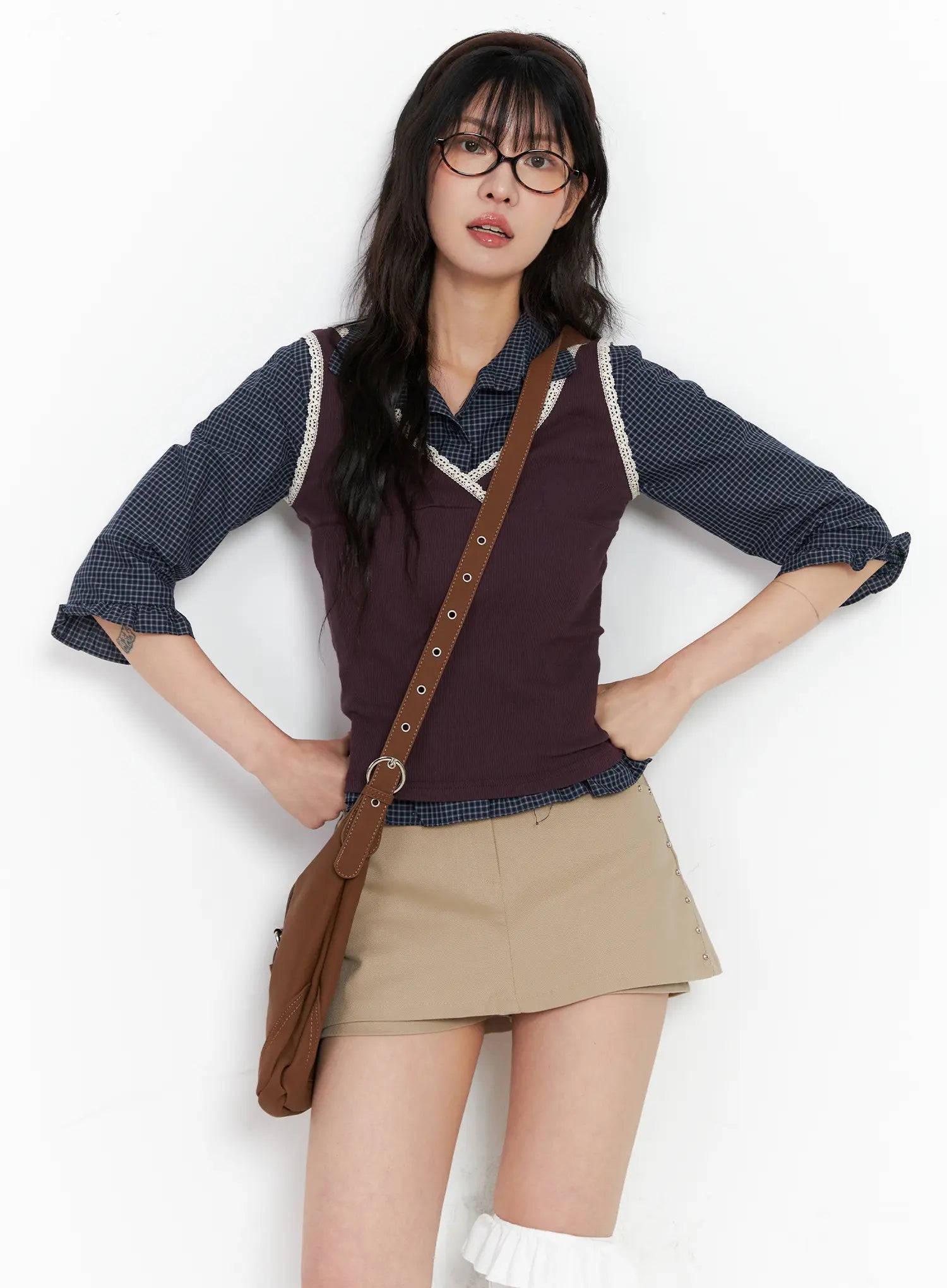 Lace V-Neck Ribbed Tank Top CO507