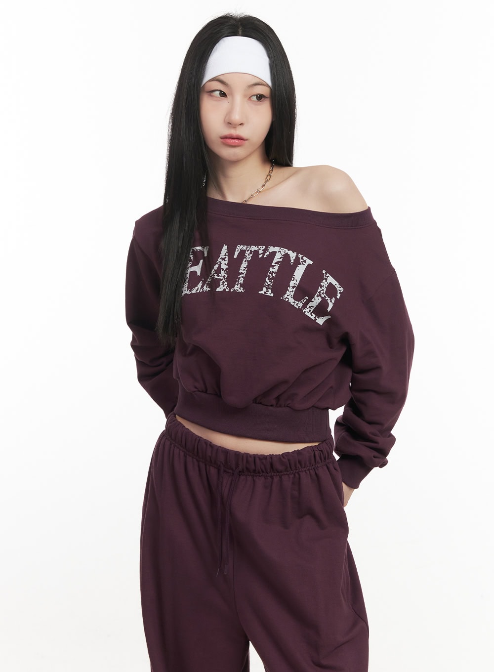 Soft Cotton Graphic Cropped Sweatshirt CF514