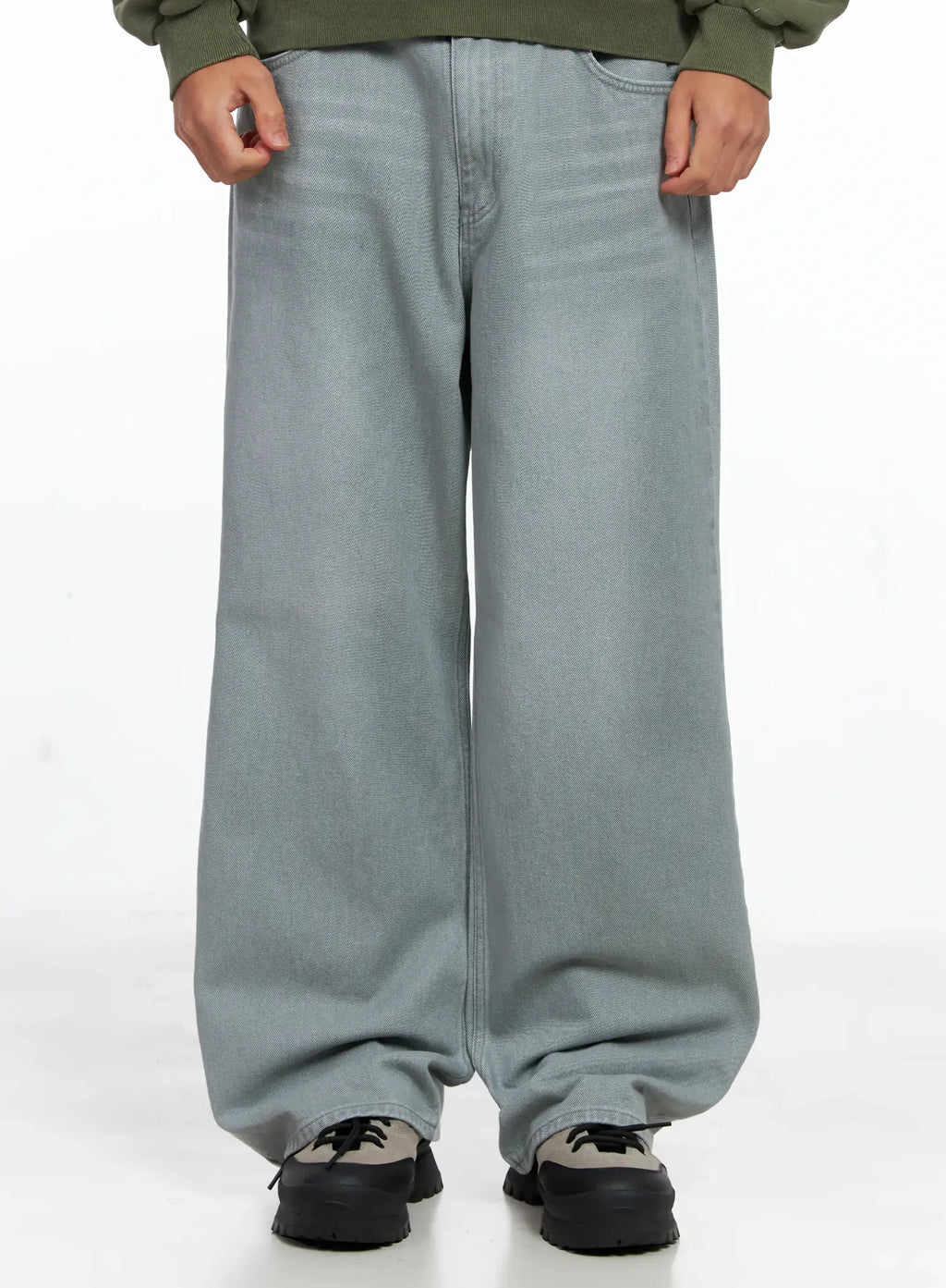 Men's Casual Vintage Washed Wide-Leg Jeans IS509