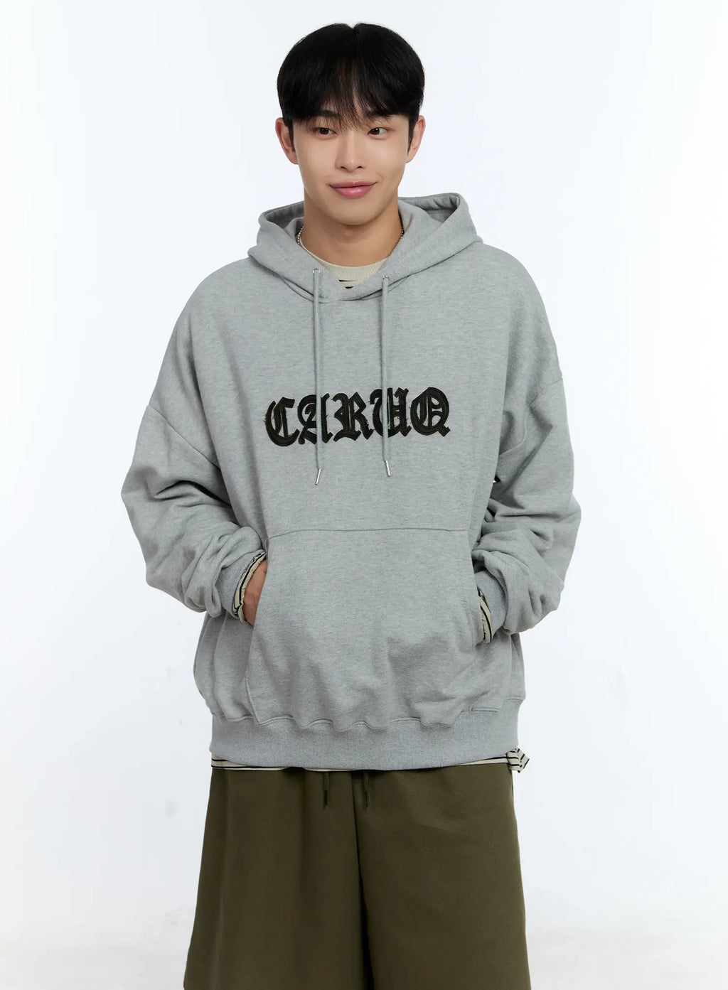 Men's Hooded Camo Patch Sweatshirt IG519