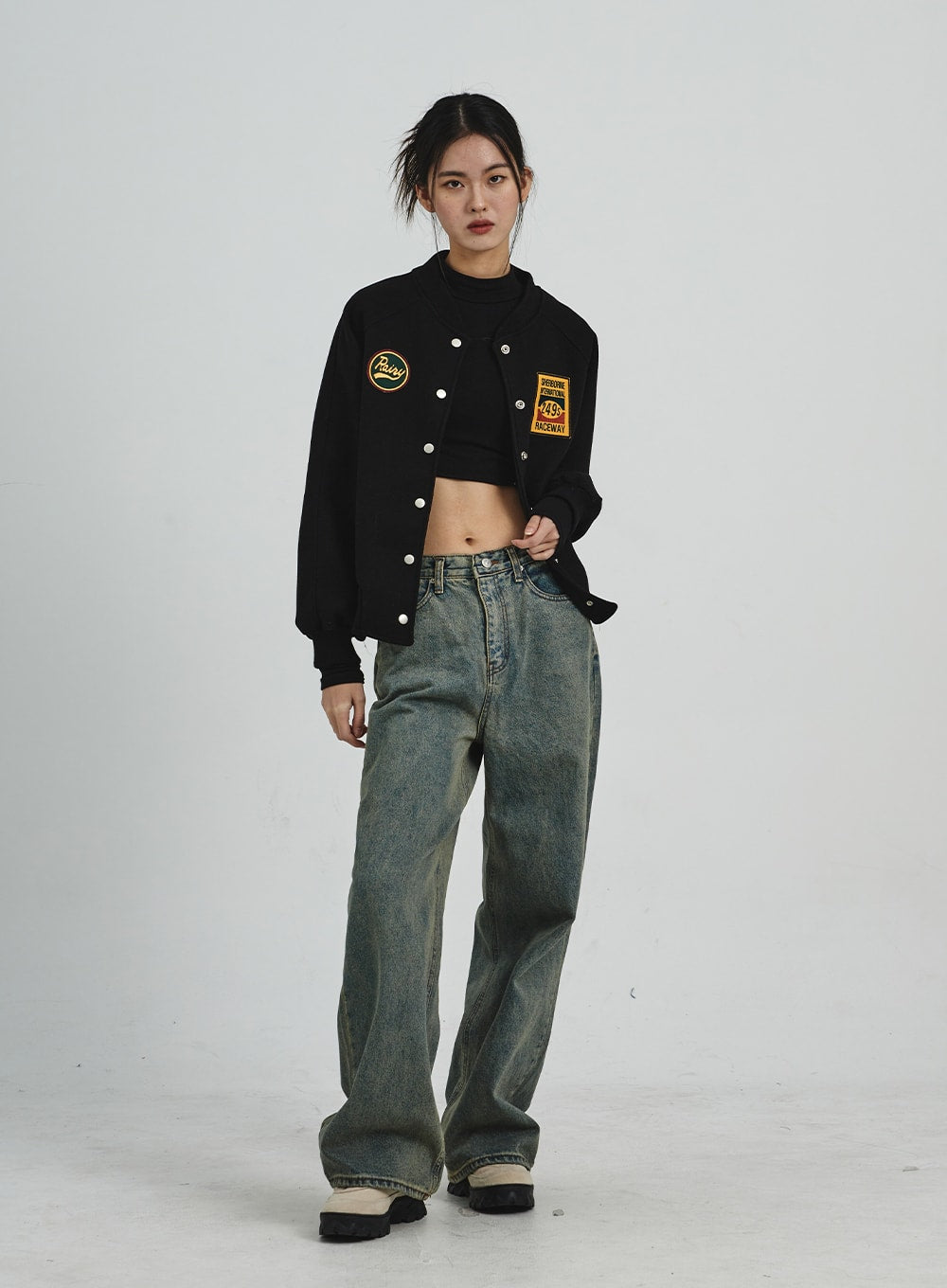 Vintage Washing Wide Leg Jeans CD06