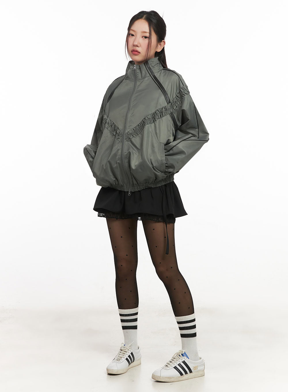 Lace Buckle Flare Mini Skirt IM524