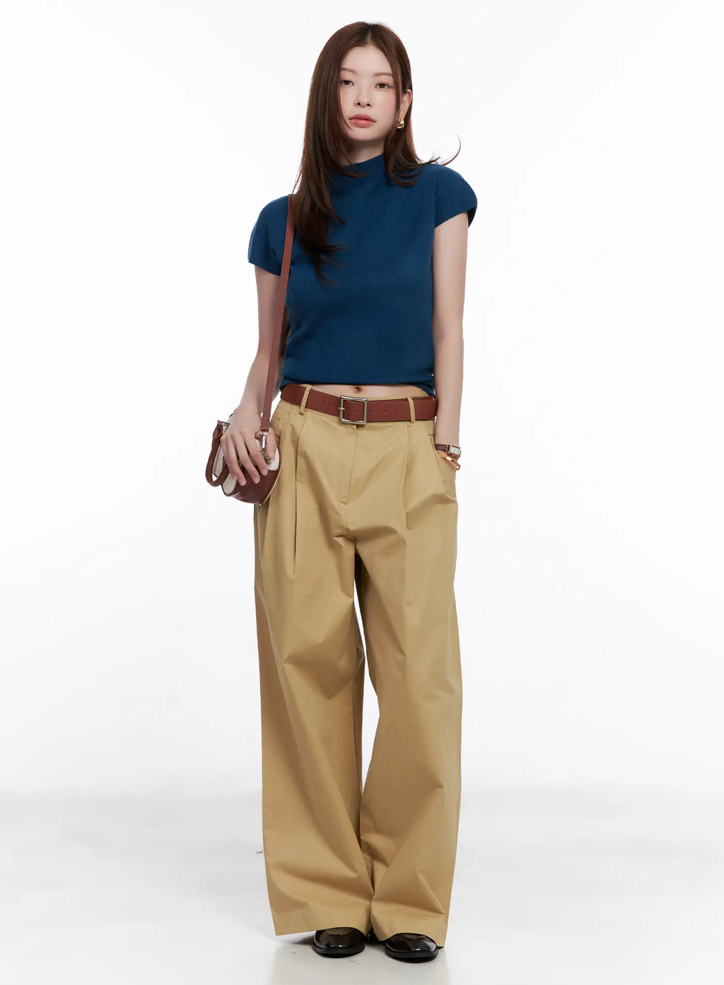 Wide Leg Pintuck Cotton Slacks CG520