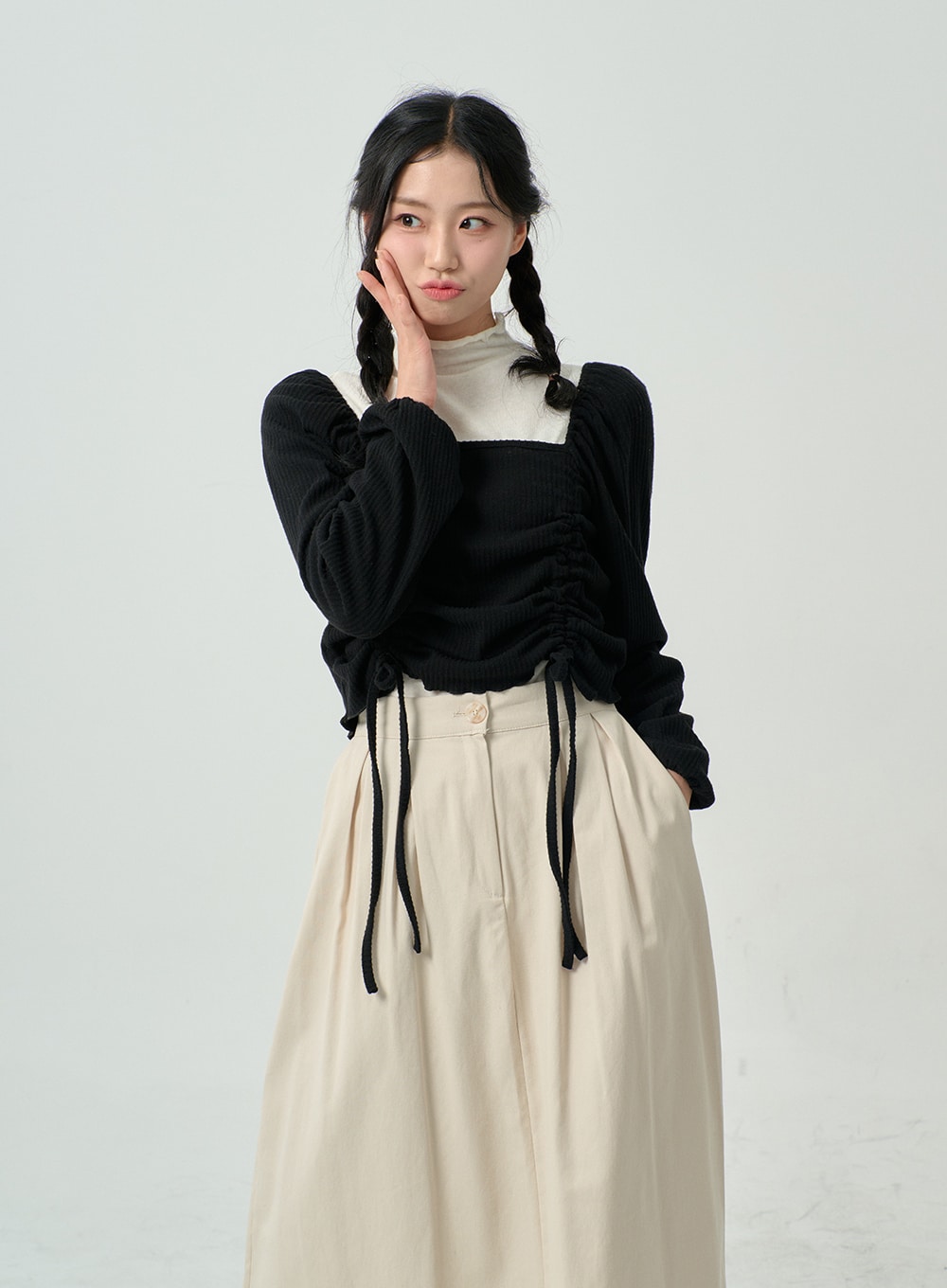 High Waist Bending Long Skirt BN03