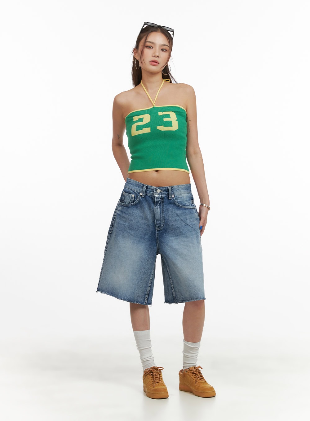 Washed Wide Leg Jorts CY424