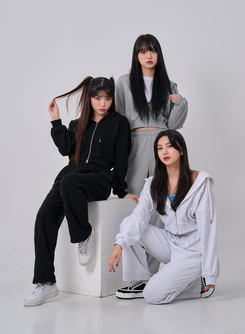 Lewkin Soft Basic Two Way Hoodie Zip Up C1210