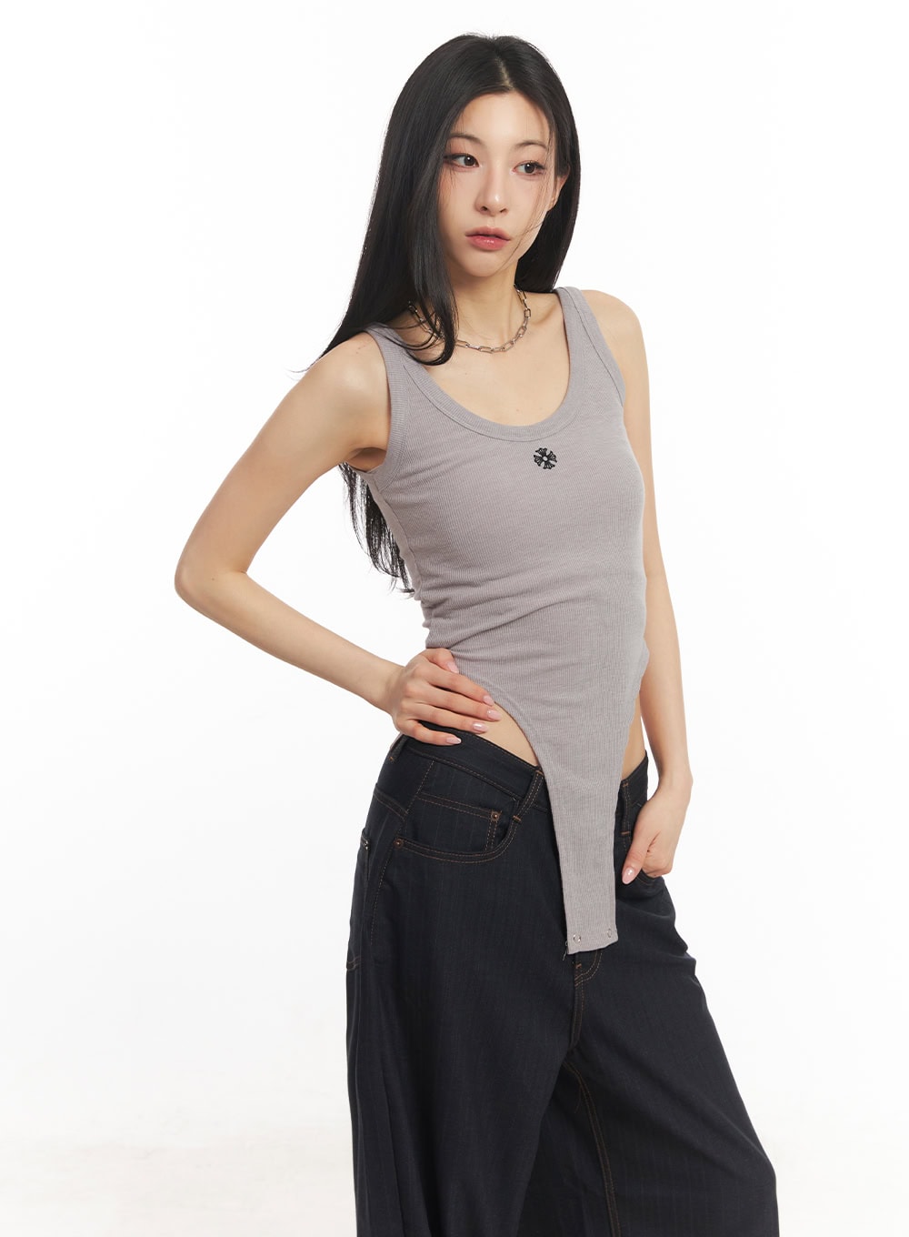 Embroidered Bodysuit Tank Top CA504