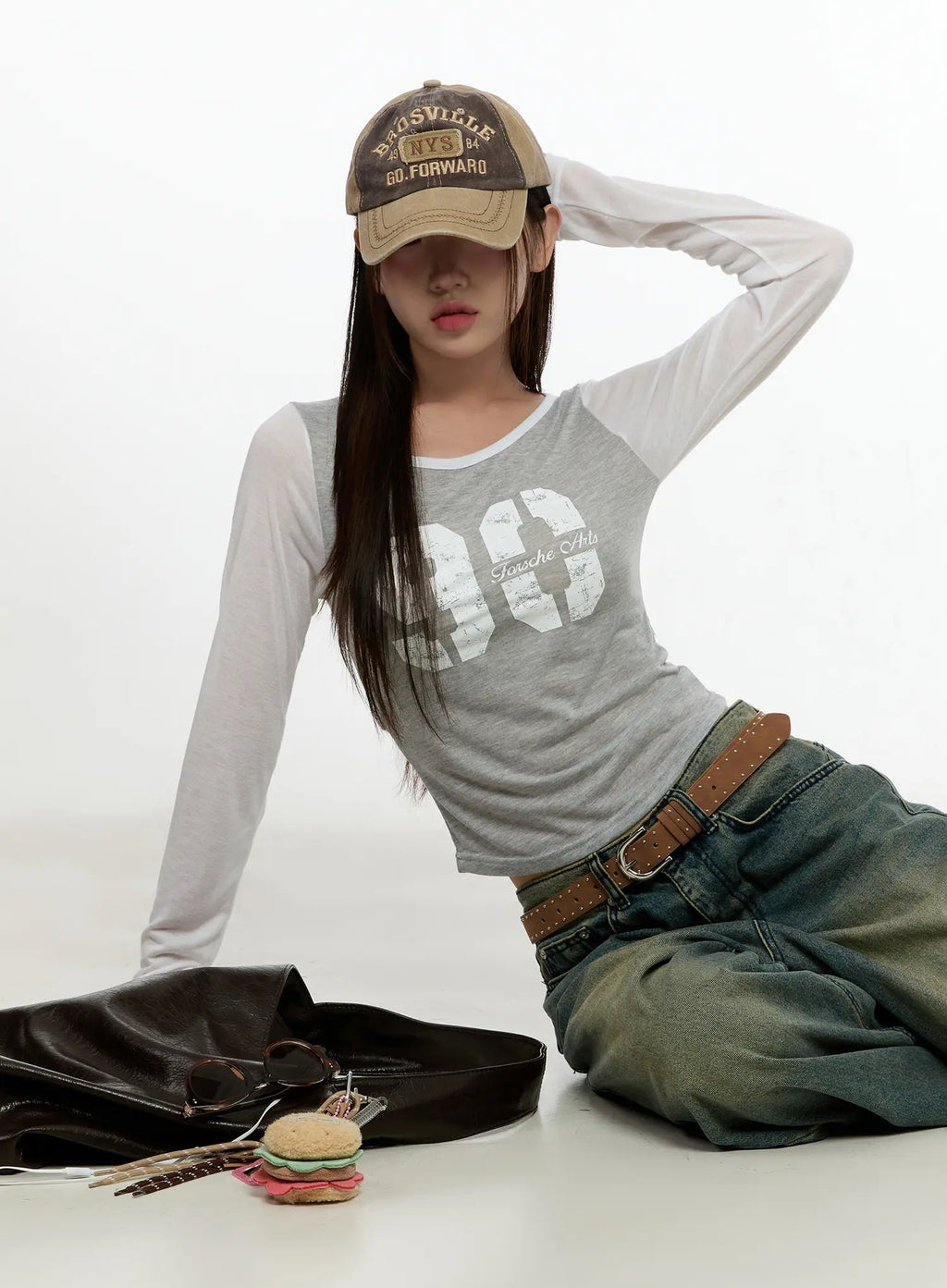 Two-Tone Long-Sleeve Top CL531