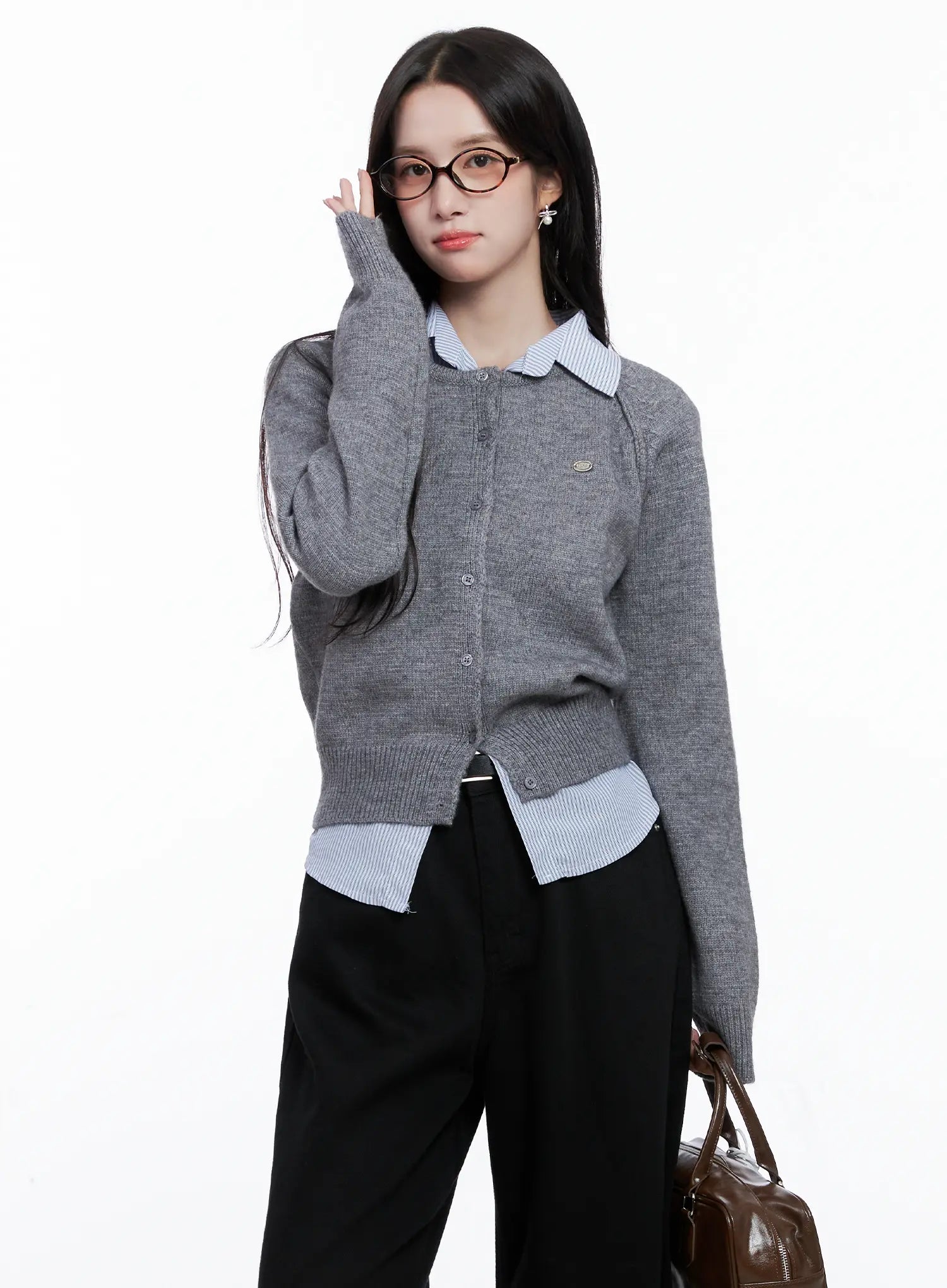 Button-Up Crewneck Cardigan CS523